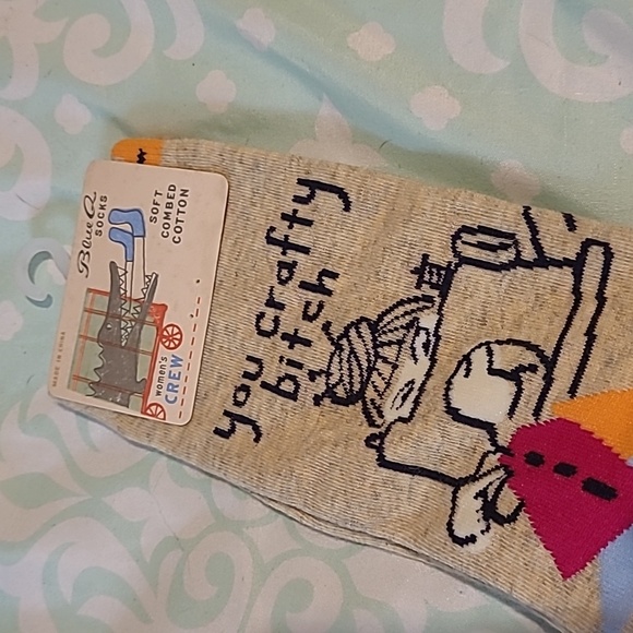 Blue Q You Crafty B*tch - funny Women's Crew Sock NWT - Picture 2 of 4